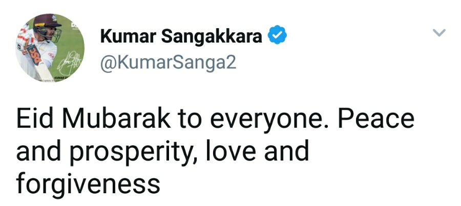 Kumar Sangakara Wishes Eid To Everyone
