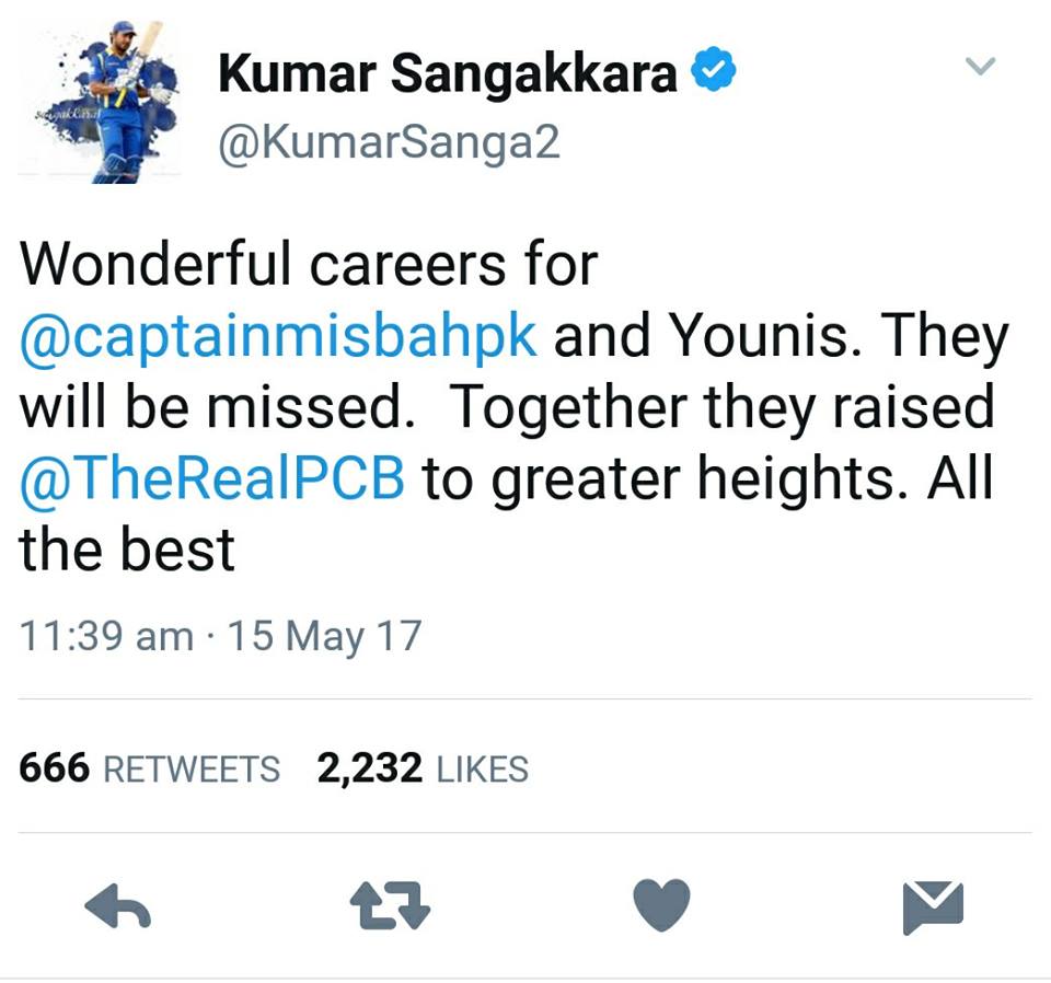 Kumar Sangakkara Tweet