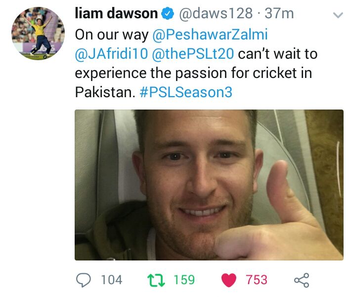 Liam Dawson Travelled To Pakistan For PSL