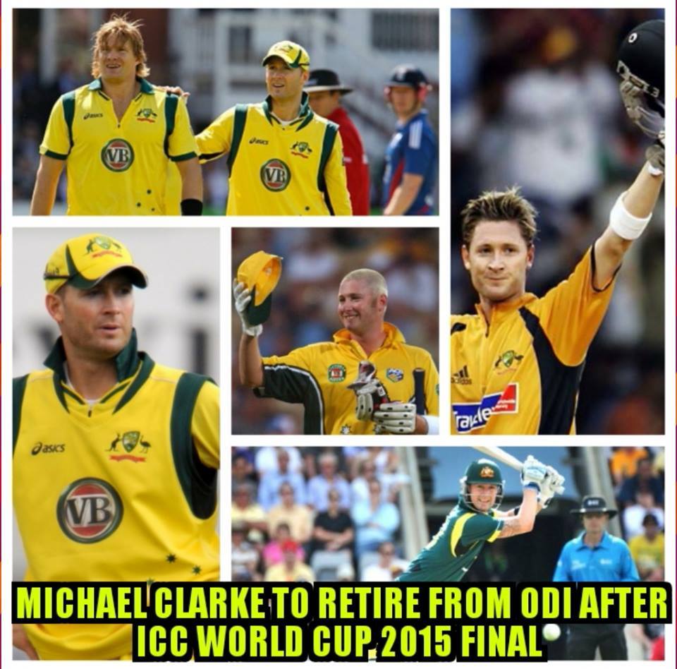 Michael Clarke Announces Retirement From ODI After WC 2015 Final