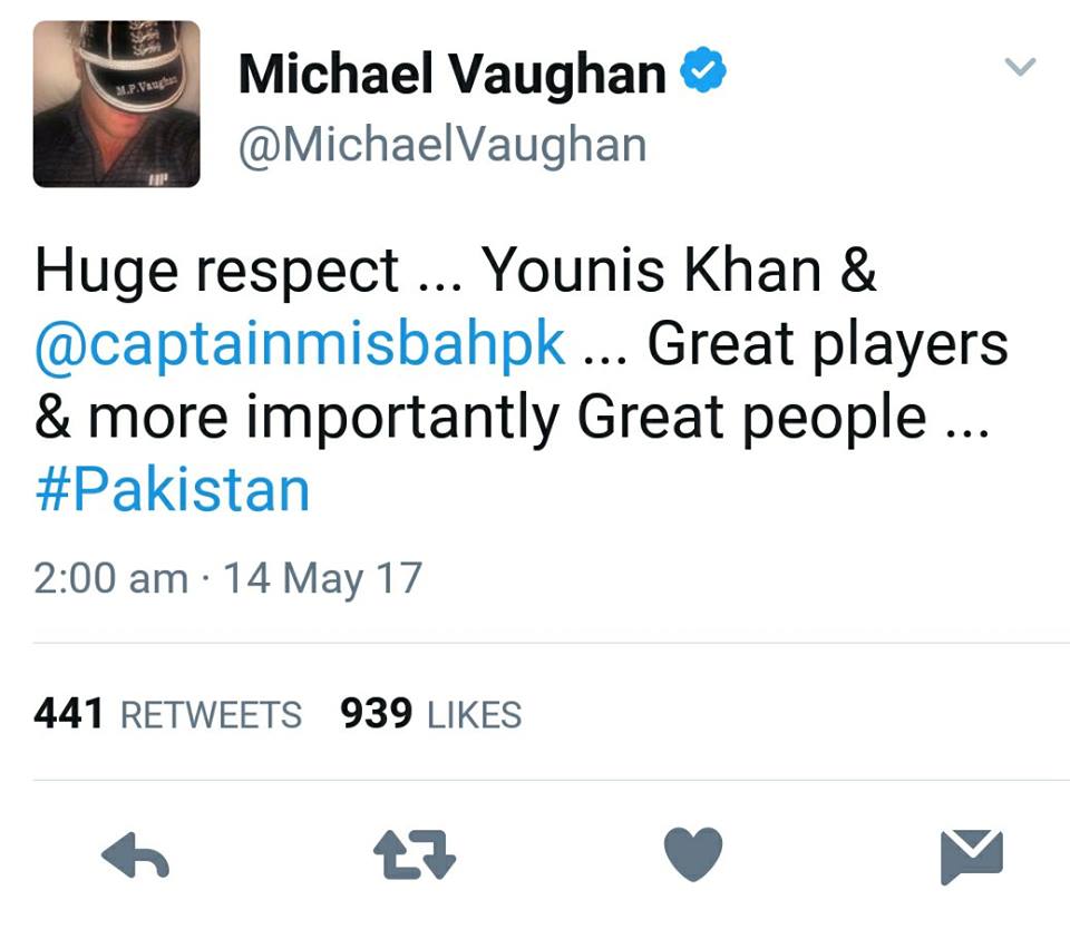 Michael Vaughan Tweet