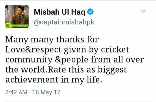 Misbah Ul Haq Tweet