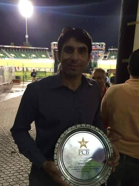 Misbah Ul Haq Was Honored By Shield From Pcb Cricket Images And Photos