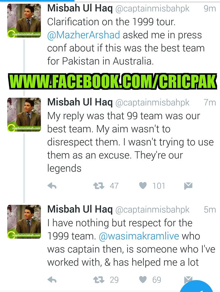 Misbah ul Haq Tweets