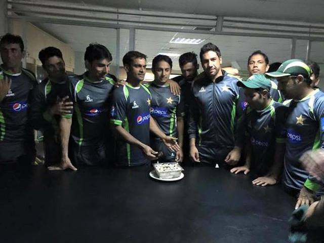 Mohammad Hafeez Celebrating His Double Century