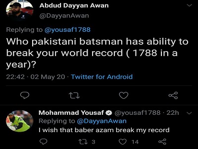 Mohammad Yousaf Wants Babar Azam To Break His Unique World Record