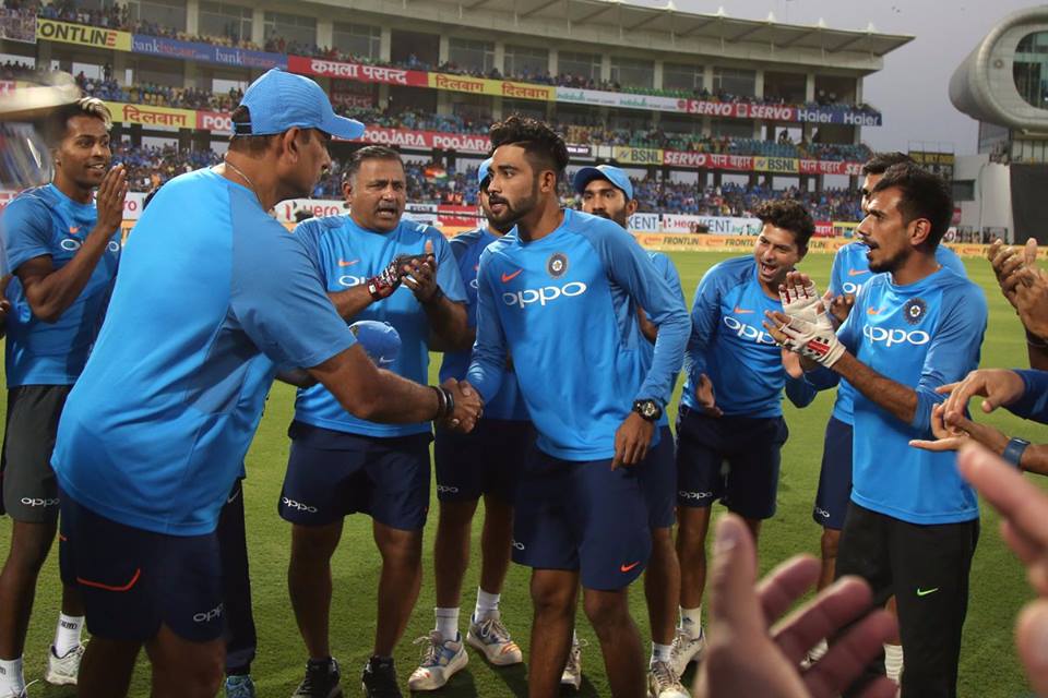 Muhammad Siraj Received His Cap From Ravi Shastri