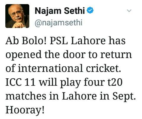 Najam Sethi Recent Tweet