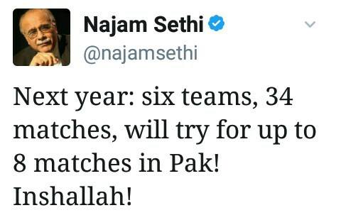 Najam Sethi Tweet About Next PSL