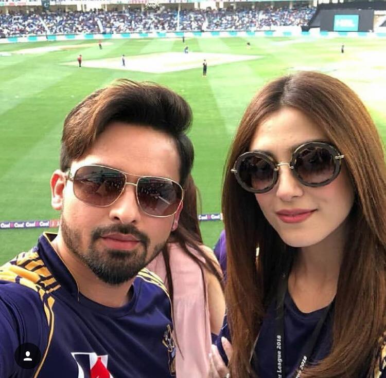 Noman Habib & Maya Ali Backing Quetta Gladiators In Their Earlier Match PSL