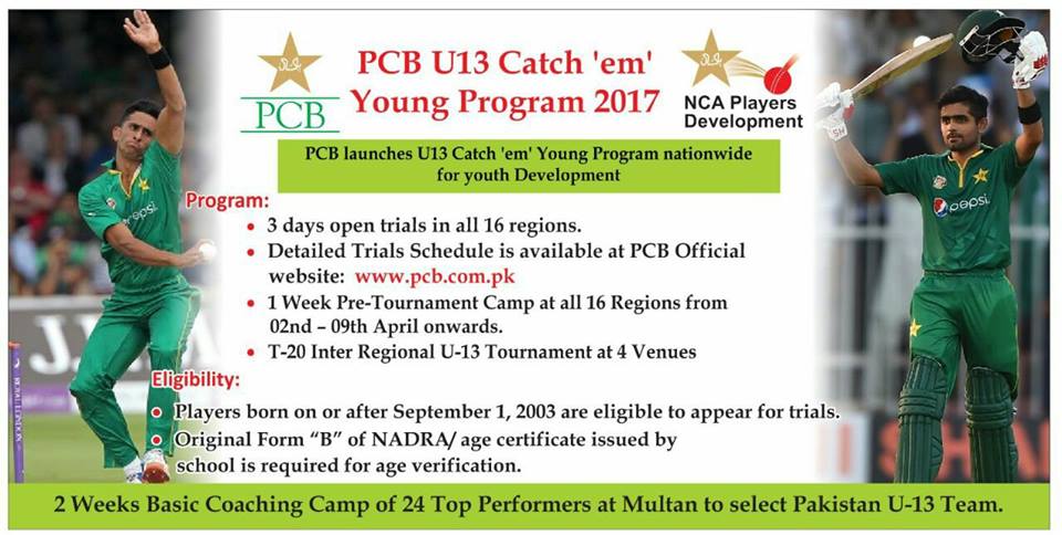 PCB Launches U13 Catch em Young Program