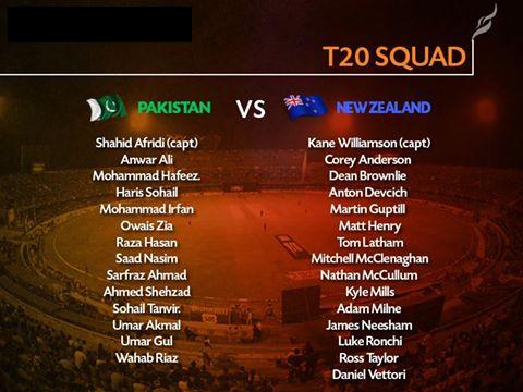 Pakistan And New Zealand T20 Squad