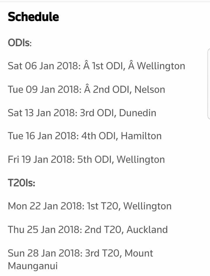 Pakistan Tour To New Zealand Schedule Revealed