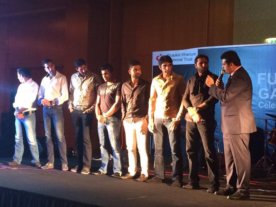 Pakistan cricket Team At Shaukat Khanum Fundraiser In Dubai