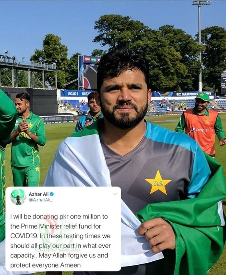 Pakistani Cricketer Azhar Ali Donates 1 Million Rupees To Coronavirus Funds