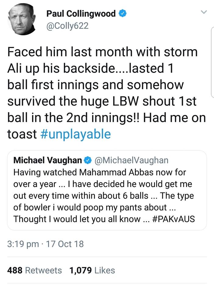 Paul Collingwood Remarks On Mohammad Abbas Performance