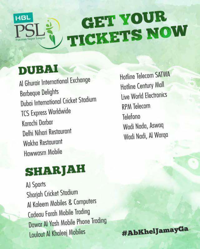 Peoples In UAE, Get Your Tickets Now