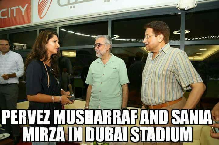 Pervez Musharraf & Sania Mirza In Dubai Stadium