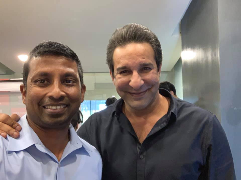 Russel Arnold with His Old Friend Wasim Akram