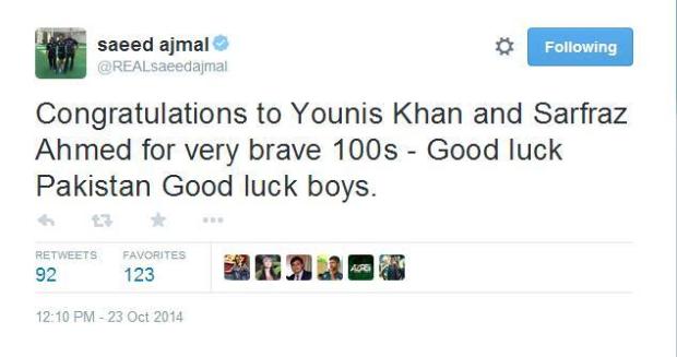 Saeed Ajmal Congrats To Younis Khan And Sarfraz Ahmed
