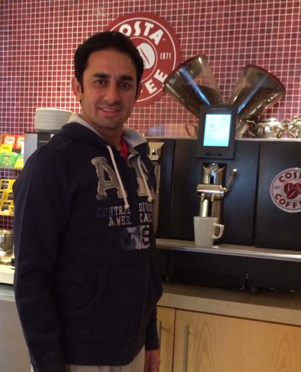 Saeed Ajmal In London Having Coffee
