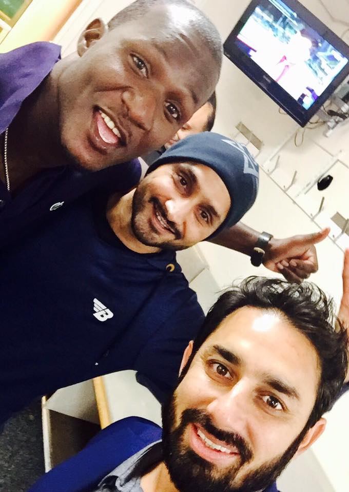 Saeed Ajmal With Darren Sammy & Harbhajan Singh