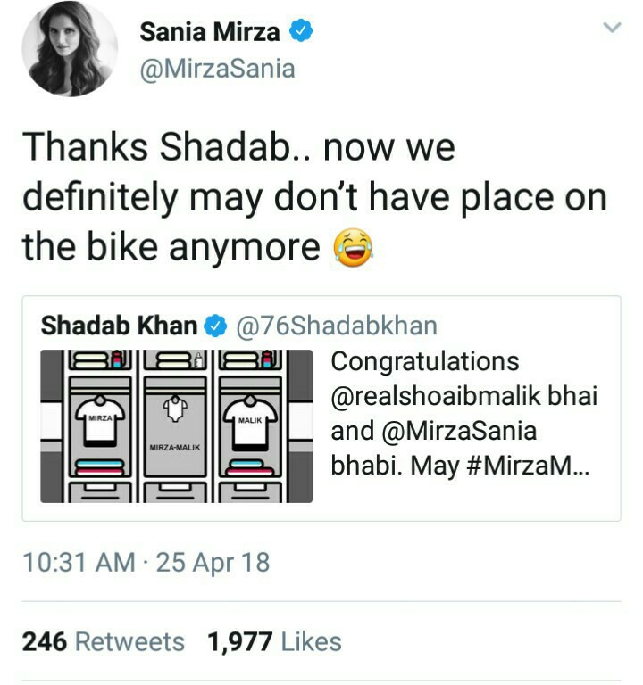 Sania Mirza Say Thanks To Shadab On Tweet - Cricket Images & Photos