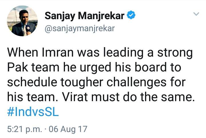 Sanjay Menjrekar Tweet