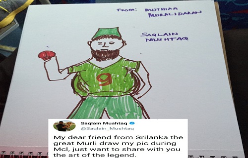 Saqlain Mushtaq Loved The Drawing By Muttiah Muralidaran