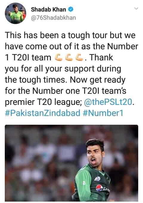 Shadab Khan Tweeted About His NZ Tour