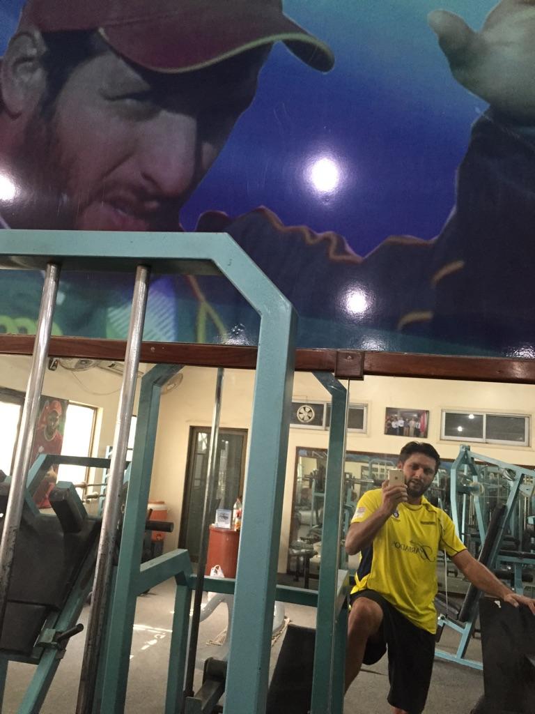 Shahid Afridi At Gym