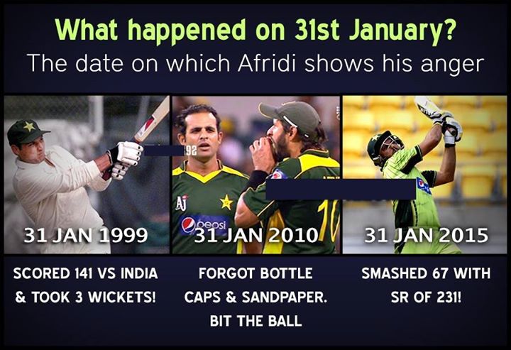 Shahid Afridi Favorite Date 31 January