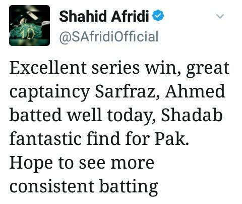 Shahid Afridi Praises Youngsters In Tweet