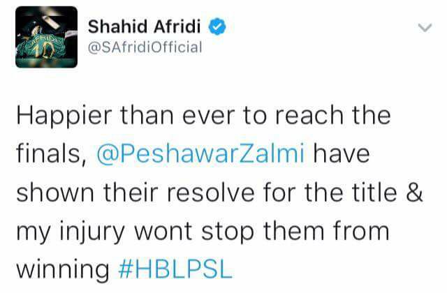 Shahid Afridi Tweet