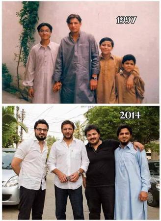 Shahid Afridi With His Cousins 1997 Vs 2014