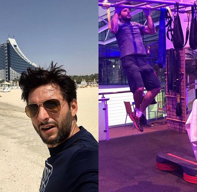 Shahid Afridi Working Out To Keep In Shape