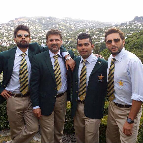 Shahid, Umar Akmal and Ahmed Shehzad With Selector Moin Khan