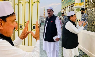 Sheikh Rasheed Performed Umrah, Paid Homage To Roza e Rasool (S.A.W)