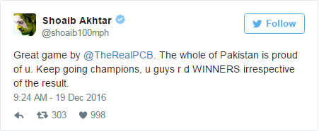 Shoaib Akhtar Tweet