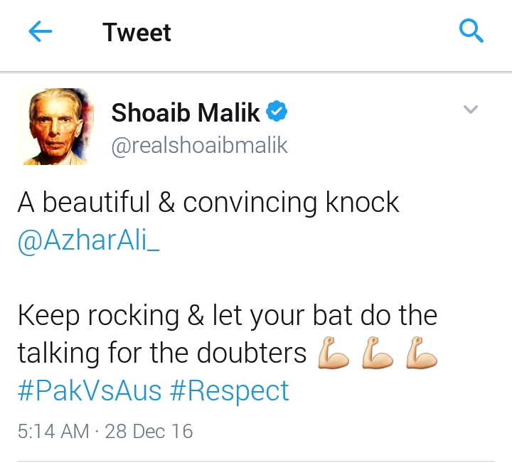 Shoaib Malik Tweet