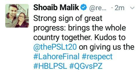 Shoaib Malik Tweet
