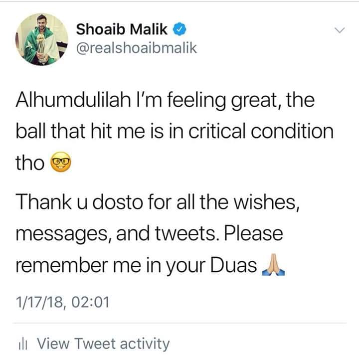 Shoaib Malik Tweeted After 4th ODI Against NZ