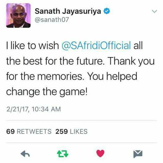 Sri Lankan Legend Sanath Jayasuria Tweets