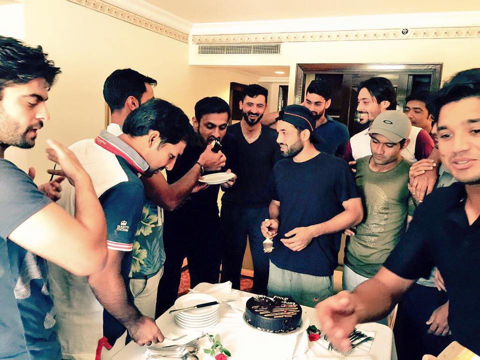 Team Celebrate Hafeez 100 And Malik 50