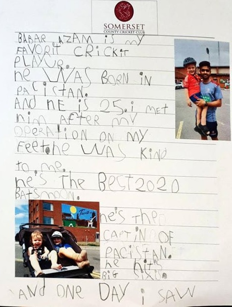 This Is How 5 Years Old Kid Oscar Showed His Love For Babar Azam