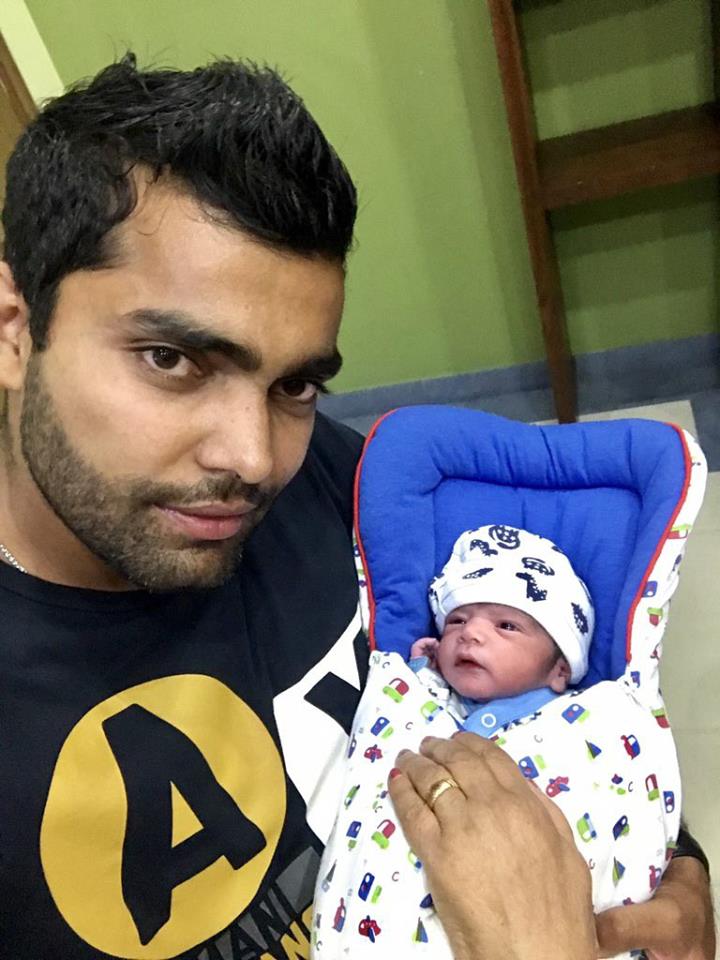 Umar Akmal With His New Born Baby Boy