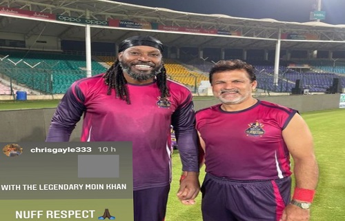 Universe Boss Chris Gayle With The Legendary Moin Khan