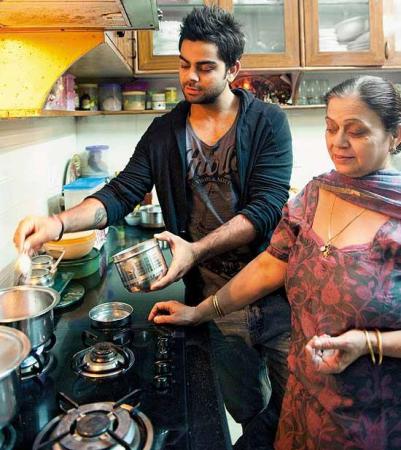 Virat Kohli with his Mom