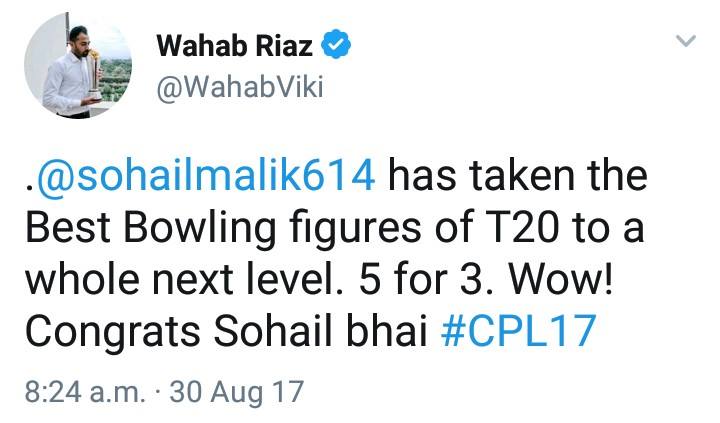 Wahab Riaz Tweet