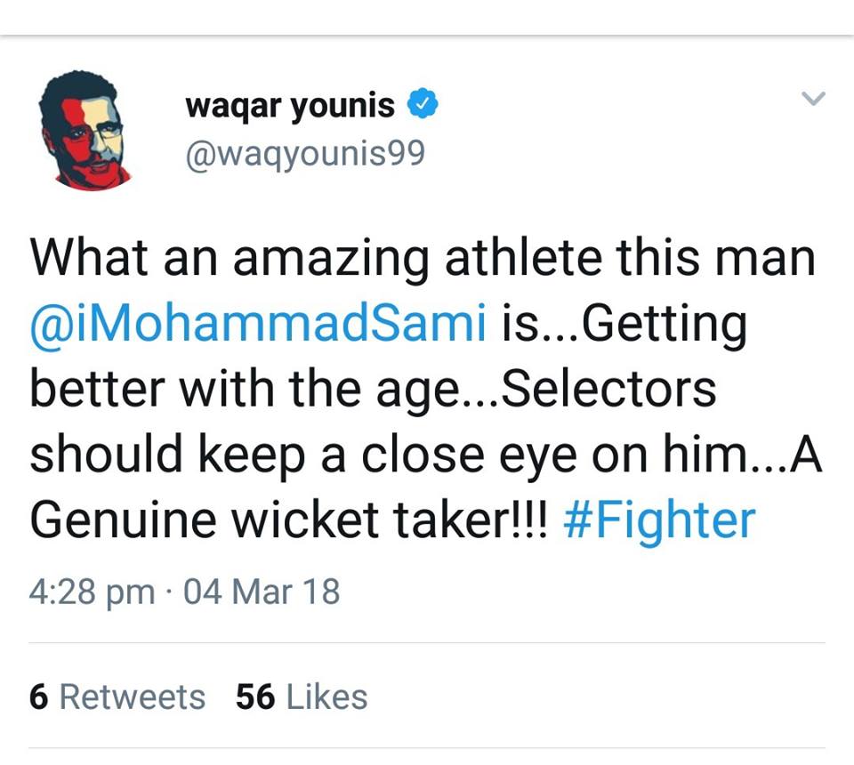 Waqar Younis Praises Muhammad Sami